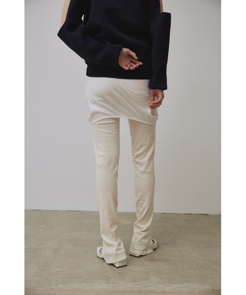 Abor(アボア)の「【Abor】Knitted Leggings Pants/ニットレギンスパンツ(レギンス/スパッツ・レディース・アイボリー/ダークグレー・FREE)」の8枚目の写真