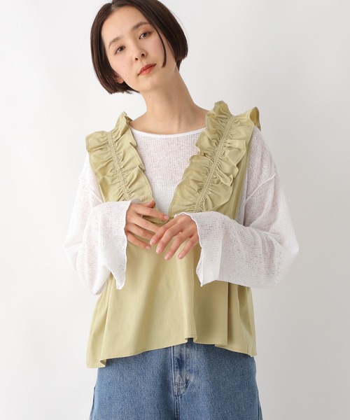 LEPSIM(レプシィム)の「ドロストフリルノースリーブブラウス 290551(シャツ/ブラウス・レディース・ベージュ/ブラック/ライトグレー・FREE)」の20枚目の写真