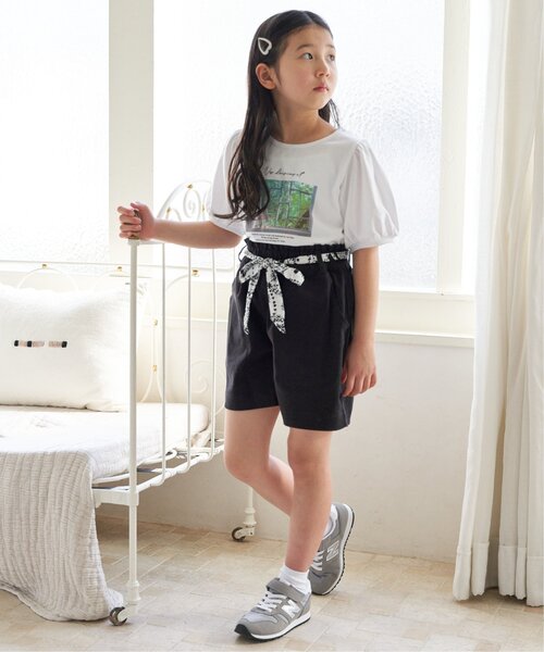 ikka(イッカ)の「スカーフベルト付きストレッチキュロット(120~160cm)(その他パンツ・キッズ・ブルー/ダークグレー/ベージュ・120/130/140/150/160)」の8枚目の写真