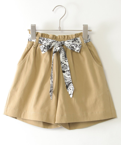 ikka(イッカ)の「スカーフベルト付きストレッチキュロット(120~160cm)(その他パンツ・キッズ・ブルー/ダークグレー/ベージュ・120/130/140/150/160)」の3枚目の写真