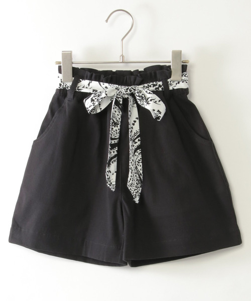 ikka(イッカ)の「スカーフベルト付きストレッチキュロット(120~160cm)(その他パンツ・キッズ・ブルー/ダークグレー/ベージュ・120/130/140/150/160)」の2枚目の写真