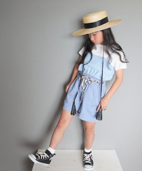 ikka(イッカ)の「スカーフベルト付きストレッチキュロット(120~160cm)(その他パンツ・キッズ・ブルー/ダークグレー/ベージュ・120/130/140/150/160)」の20枚目の写真