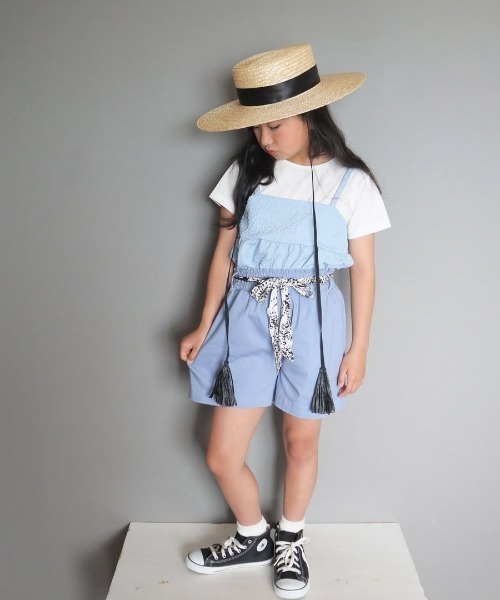 ikka(イッカ)の「スカーフベルト付きストレッチキュロット(120~160cm)(その他パンツ・キッズ・ブルー/ダークグレー/ベージュ・120/130/140/150/160)」の21枚目の写真