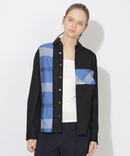 CB CRESTBRIDGE(シービークレストブリッジ)の「エアークロスパーシャルチェックシャツ(シャツ/ブラウス・メンズ・ブラック/オフホワイト・1/2/3)」の9枚目の写真