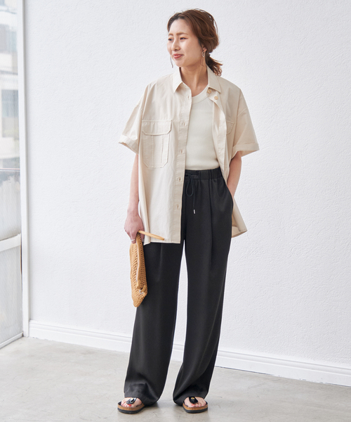 Spick & Span サテンイージーパンツ 38 Spick＆Span スラックス パンツ 「追加」サテンイージーパンツ