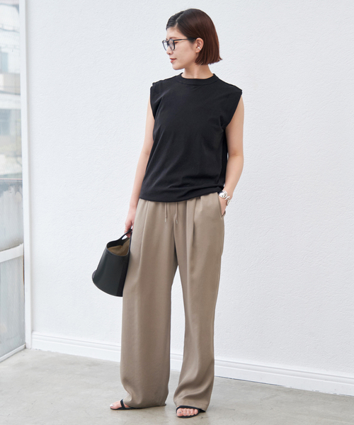 追加》サテンイージーパンツ（スラックス）｜Spick & Span（スピック