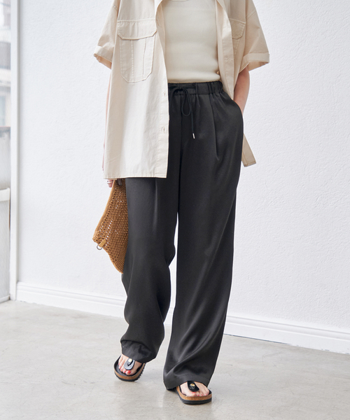 追加》サテンイージーパンツ（スラックス）｜Spick & Span（スピック