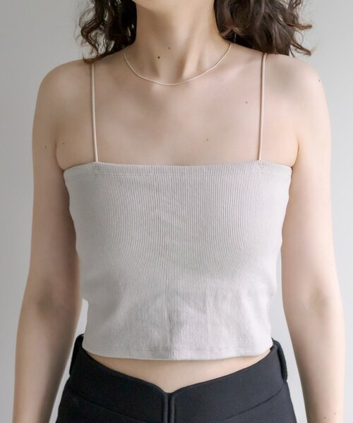 mystic（ミスティック）の「【万能インナー/嬉しい6色展開】パット付きショートキャミソール2（キャミソール・レディース・オフホワイト/ブラック/ベージュ/モカ/グレー/ピンク/チャコールグレー・FREE）」の19枚目の写真