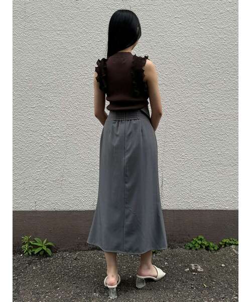 LAGUNAMOON(ラグナムーン)の「ウエストラペルアシンメトリースカート(スカート・レディース・グレー/アイボリー/ブラウン・MEDIUM/SMALL)」の7枚目の写真