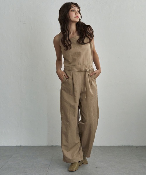 notch.(ノッチ)の「ナイロンコンビネゾン(サロペット/オーバーオール・レディース・チャコール/アイボリー/ベージュ・M)」の3枚目の写真