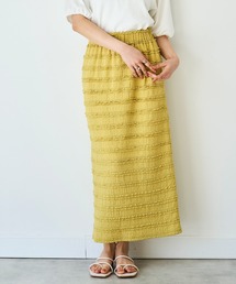 【150㎝前後の小柄さんサイズ】フリルジャガード ナロースカート