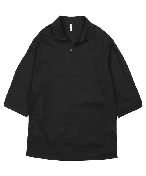 新品未使用✨3QSKIPPER SHIRT綿麻7分袖 スキッパーシャツ LINEN BLEND 3Q SKIPPER SHIRT：綿麻素材 7分袖 スキッパー