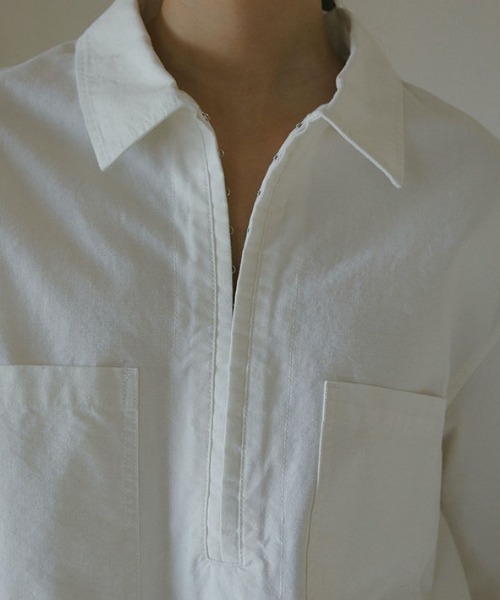 ETRE TOKYO（エトレトウキョウ）の「オープンカラーオーバーサイズダンガリーシャツ（シャツ/ブラウス・レディース・ホワイト・FREE）」の15枚目の写真