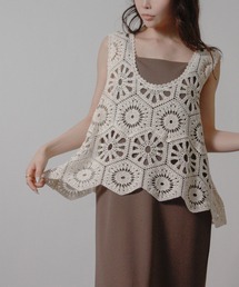 Social GIRL | クロシェ編みベスト かぎ針ビスチェ(ベスト)