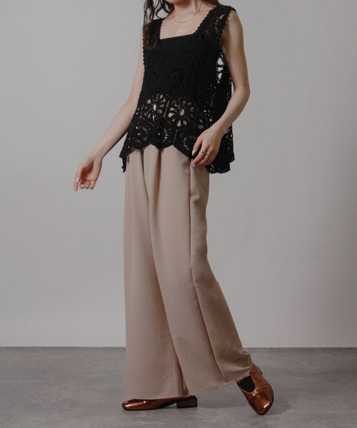 Social GIRL（ソーシャルガール）の「クロシェ編みベスト かぎ針ビスチェ（ベスト・レディース・ブラック/アイボリー/モカ・M）」の17枚目の写真