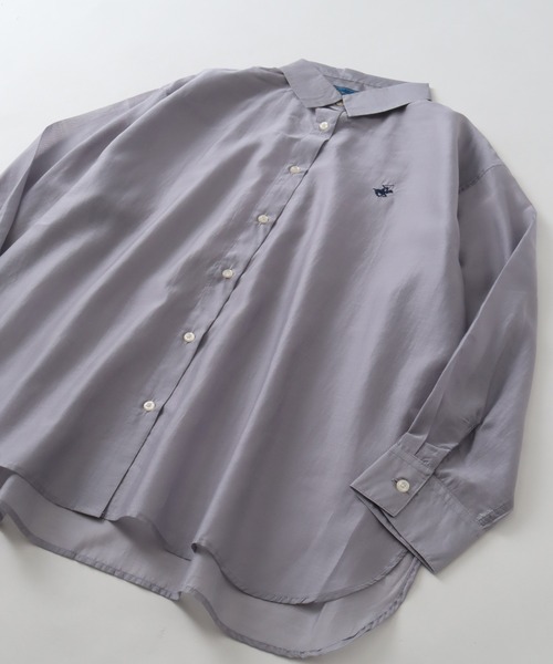 BEVERLY HILLS POLO CLUB（ビバリーヒルズポロクラブ）の「【Beverly Hills Polo Club/ビバリーヒルズポロクラブ】 ワンポイント シア―ロングスリーブシャツ（シャツ/ブラウス・レディース・ホワイト系その他/ピンク/グリーン系その他/ミント/グレー/オフホワイト・M）」の9枚目の写真