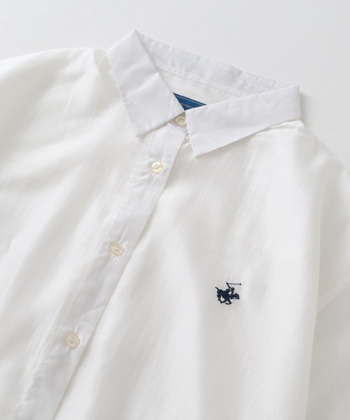 BEVERLY HILLS POLO CLUB（ビバリーヒルズポロクラブ）の「【Beverly Hills Polo Club/ビバリーヒルズポロクラブ】 ワンポイント シア―ロングスリーブシャツ（シャツ/ブラウス・レディース・ホワイト系その他/ピンク/グリーン系その他/ミント/グレー/オフホワイト・M）」の14枚目の写真