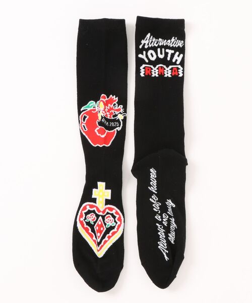 RNA（アールエヌエー）の「E5106 アップルモチーフソックス（ソックス/靴下・レディース・ラベンダー/ホワイト/ブラック・FREE）」の14枚目の写真