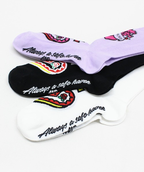 RNA（アールエヌエー）の「E5106 アップルモチーフソックス（ソックス/靴下・レディース・ラベンダー/ホワイト/ブラック・FREE）」の8枚目の写真