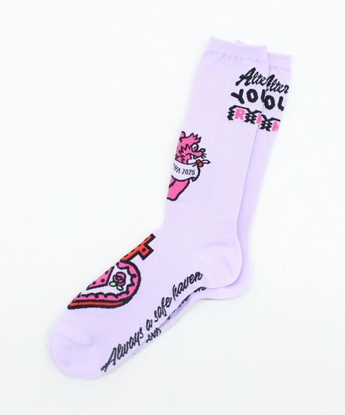 RNA（アールエヌエー）の「E5106 アップルモチーフソックス（ソックス/靴下・レディース・ラベンダー/ホワイト/ブラック・FREE）」の11枚目の写真