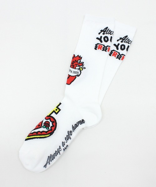 RNA（アールエヌエー）の「E5106 アップルモチーフソックス（ソックス/靴下・レディース・ラベンダー/ホワイト/ブラック・FREE）」の13枚目の写真