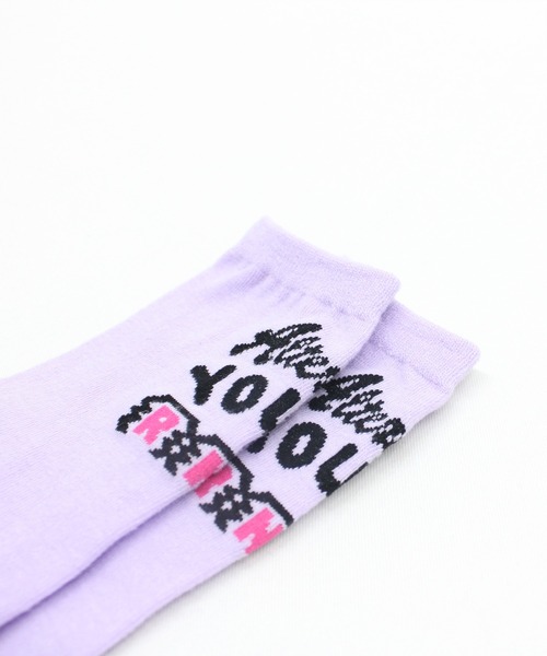 RNA（アールエヌエー）の「E5106 アップルモチーフソックス（ソックス/靴下・レディース・ラベンダー/ホワイト/ブラック・FREE）」の7枚目の写真