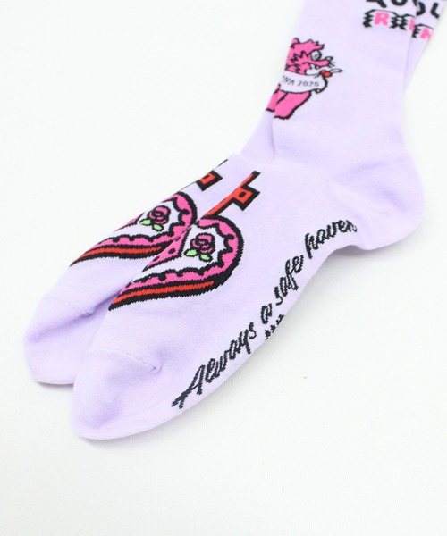 RNA（アールエヌエー）の「E5106 アップルモチーフソックス（ソックス/靴下・レディース・ラベンダー/ホワイト/ブラック・FREE）」の6枚目の写真