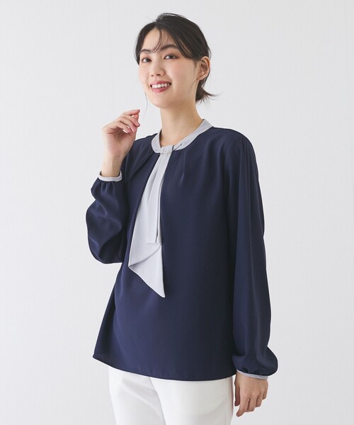 Jayro(ジャイロ)の「配色ボウタイブラウス(シャツ/ブラウス・レディース・ホワイト系その他/ブルー/ネイビー・M)」の17枚目の写真