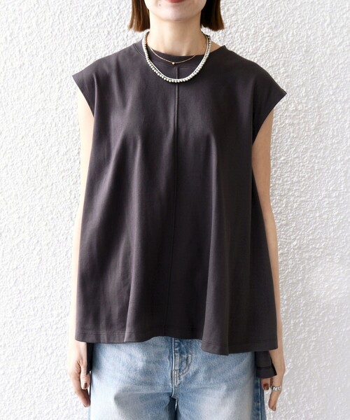 SHIPS for women / シップスウィメン SHIPS any:〈接触冷感/汗染み防止加工/洗濯機可能〉Aライン フレンチスリーブ TEE SHIPS any tシャツ any:「接触冷感/汗染み防止加工/洗濯機可能