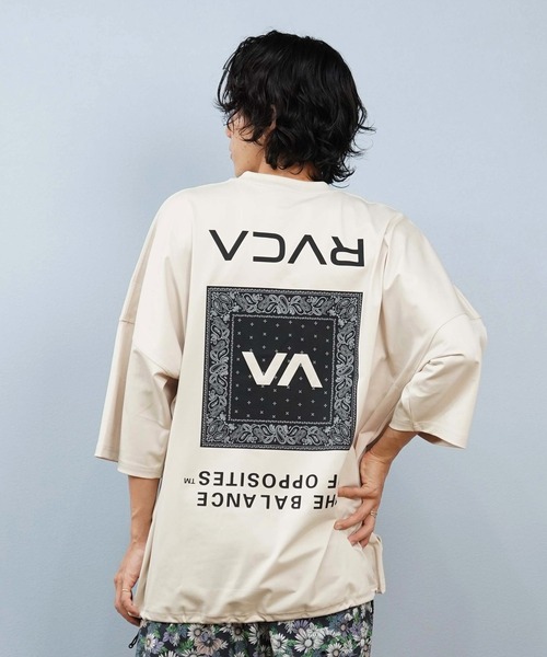RVCA/ルーカ 半袖ラッシュガード 水陸両用 裾ドローコード