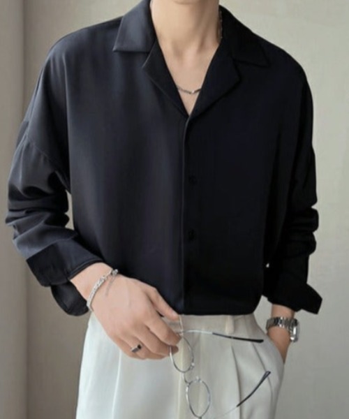 Otte(オッテ)の「ベーシックライトサテンシャツ(シャツ/ブラウス・メンズ・ホワイト/ブラック/ブラウン・MEDIUM/LARGE/X-LARGE/XX-LARGE)」の11枚目の写真