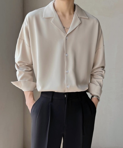 Otte(オッテ)の「ベーシックライトサテンシャツ(シャツ/ブラウス・メンズ・ホワイト/ブラック/ブラウン・MEDIUM/LARGE/X-LARGE/XX-LARGE)」の14枚目の写真