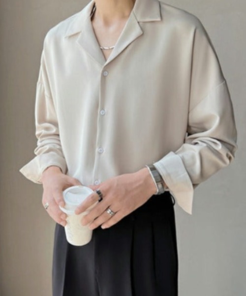 Otte(オッテ)の「ベーシックライトサテンシャツ(シャツ/ブラウス・メンズ・ホワイト/ブラック/ブラウン・MEDIUM/LARGE/X-LARGE/XX-LARGE)」の15枚目の写真