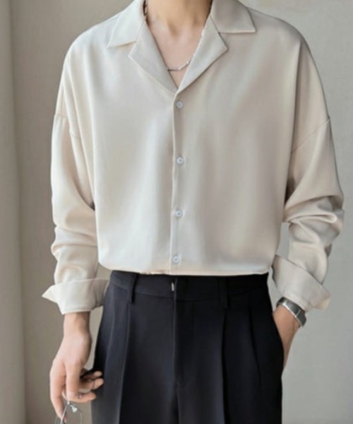 Otte(オッテ)の「ベーシックライトサテンシャツ(シャツ/ブラウス・メンズ・ホワイト/ブラック/ブラウン・MEDIUM/LARGE/X-LARGE/XX-LARGE)」の16枚目の写真