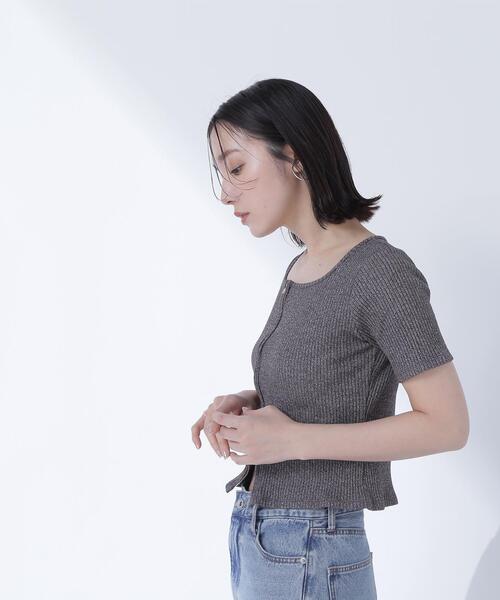NATURAL BEAUTY BASIC(ナチュラルビューティーベーシック)の「◇コンパクトジップトップス(Tシャツ/カットソー・レディース・ブラウン/ダークブルー/グレー系その他・FREE)」の22枚目の写真