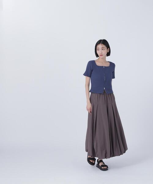 NATURAL BEAUTY BASIC(ナチュラルビューティーベーシック)の「◇コンパクトジップトップス(Tシャツ/カットソー・レディース・ブラウン/ダークブルー/グレー系その他・FREE)」の15枚目の写真