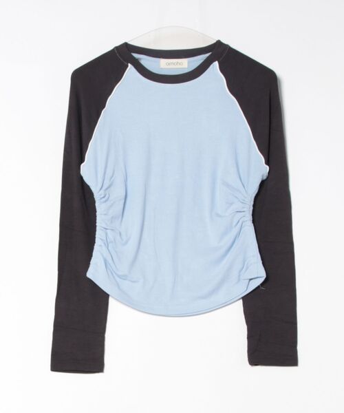 aimoha(アイモハ)の「ラグランスリーブ配色トップス(Tシャツ/カットソー・レディース・ピンク/ブルー・MEDIUM/LARGE)」の10枚目の写真