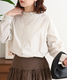 ubasoku（ウバソク）の「60ﾀｲﾌﾟﾗｲﾀｰ衿・ｶｳｽﾌﾘﾙ長袖ﾌﾞﾗｳｽ（シャツ/ブラウス）」