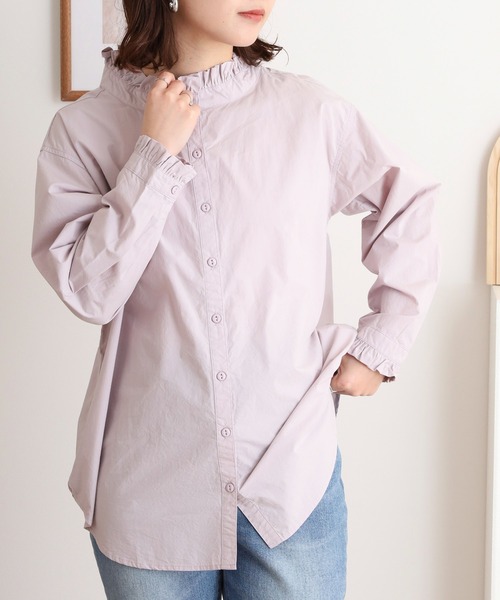 ubasoku(ウバソク)の「60タイプライター衿・カウスフリル長袖ブラウス(シャツ/ブラウス・レディース・ベージュ/ホワイト/ピンク・FREE)」の10枚目の写真