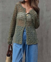 esutoreja | スラブメッシュカーディガン(カーディガン/ボレロ)