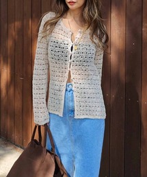 esutoreja | スラブメッシュカーディガン(カーディガン/ボレロ)