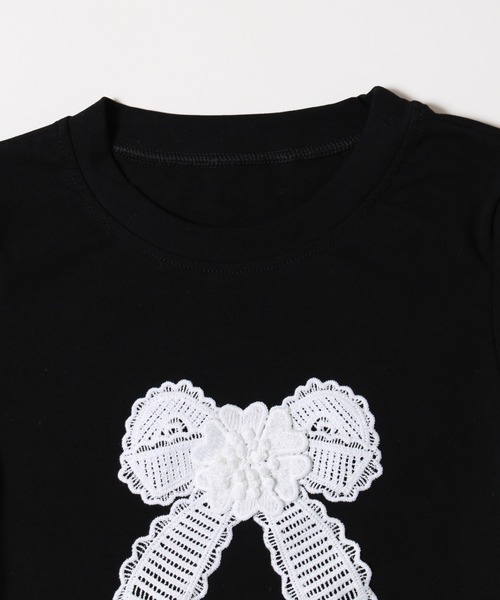 PHILLY（フィリー）の「【プチプラ￥2199★】リボンワッペンコンパクトT（Tシャツ/カットソー・レディース・グレー/ブラック・FREE）」の12枚目の写真