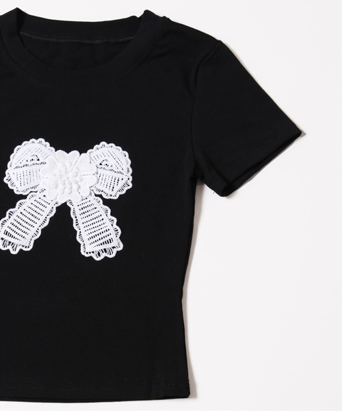 PHILLY（フィリー）の「【プチプラ￥2199★】リボンワッペンコンパクトT（Tシャツ/カットソー・レディース・グレー/ブラック・FREE）」の14枚目の写真