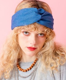 ♡naGUCCI デニム ヘアバンド ライン刺繍デニムヘアバンド（ヘアバンド）｜チチカカ（チチカカ