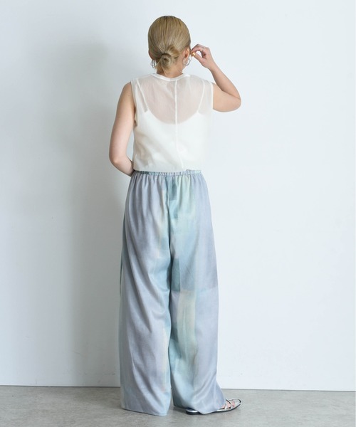 Eimee Law（エイミーロウ）の「水彩ptタックスリットパンツ（その他パンツ・レディース・ピンク/ブラウン/グリーン・FREE）」の7枚目の写真