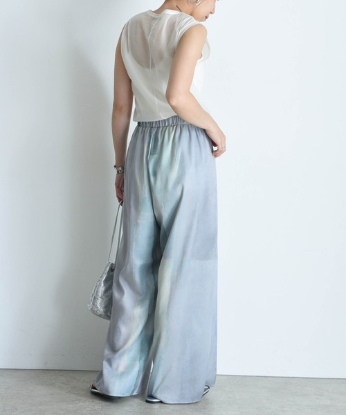 Eimee Law（エイミーロウ）の「水彩ptタックスリットパンツ（その他パンツ・レディース・ピンク/ブラウン/グリーン・FREE）」の8枚目の写真