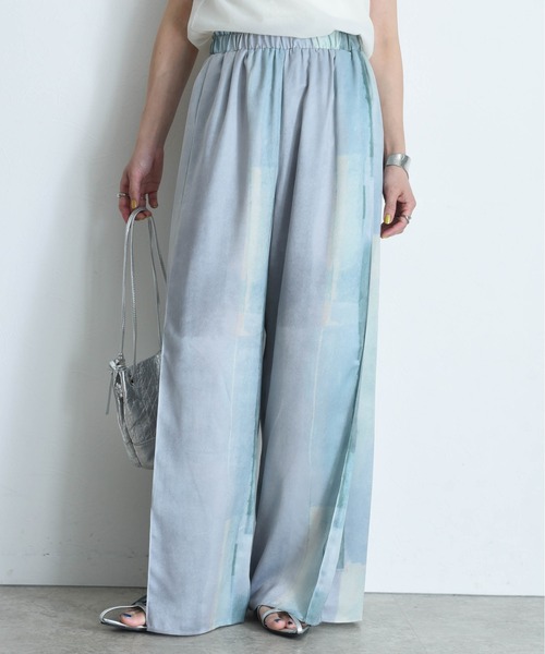 Eimee Law（エイミーロウ）の「水彩ptタックスリットパンツ（その他パンツ・レディース・ピンク/ブラウン/グリーン・FREE）」の9枚目の写真