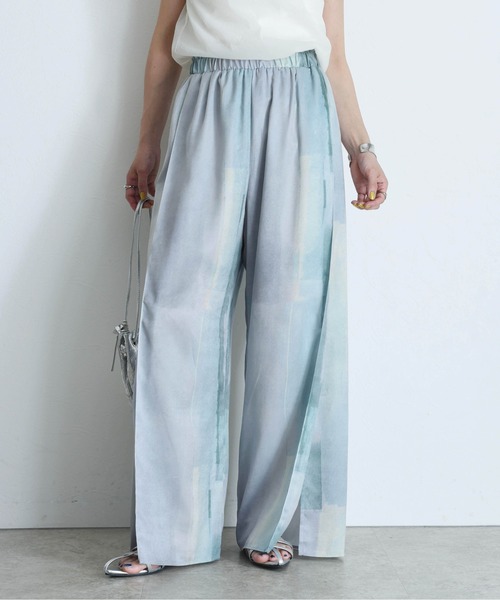 Eimee Law（エイミーロウ）の「水彩ptタックスリットパンツ（その他パンツ・レディース・ピンク/ブラウン/グリーン・FREE）」の10枚目の写真