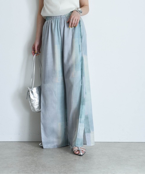 Eimee Law（エイミーロウ）の「水彩ptタックスリットパンツ（その他パンツ・レディース・ピンク/ブラウン/グリーン・FREE）」の17枚目の写真