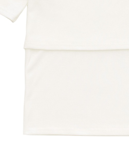 select MOCA(セレクトモカ)の「アメスリドッキングリブトップス(Tシャツ/カットソー・レディース・ブラック/グレー/オフホワイト・FREE)」の5枚目の写真